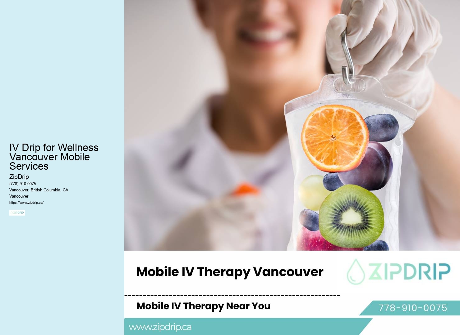 IV Therapy On-Demand IV Drip for Wellness Vancouver Mobile Services
