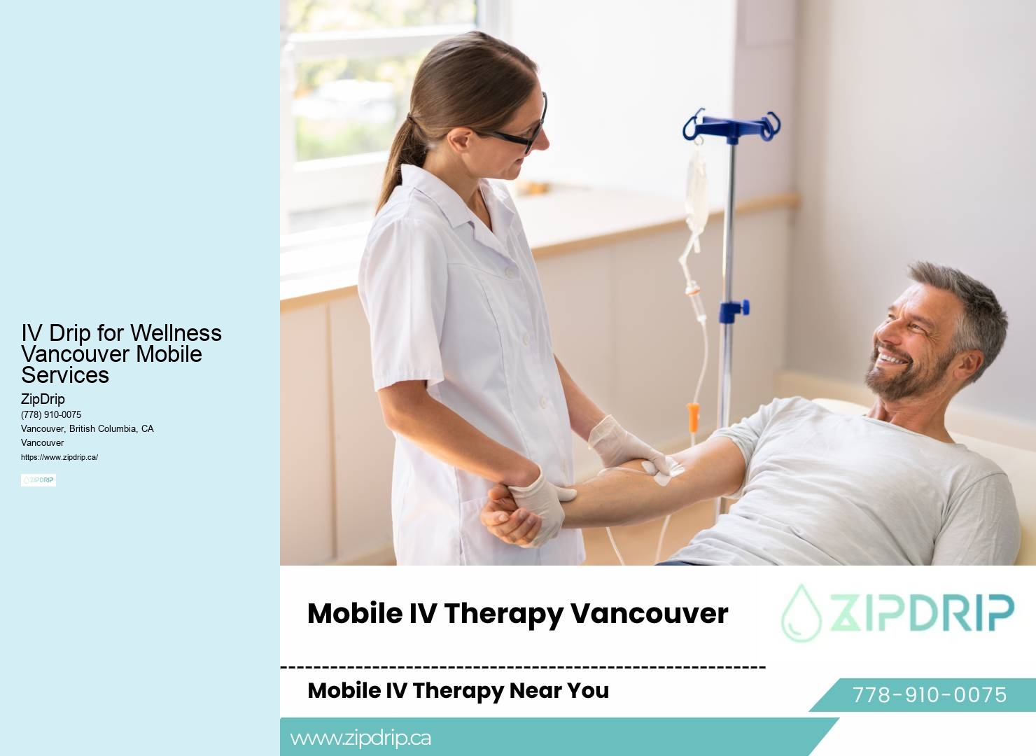Concierge IV Therapy IV Drip for Wellness Vancouver Mobile Services