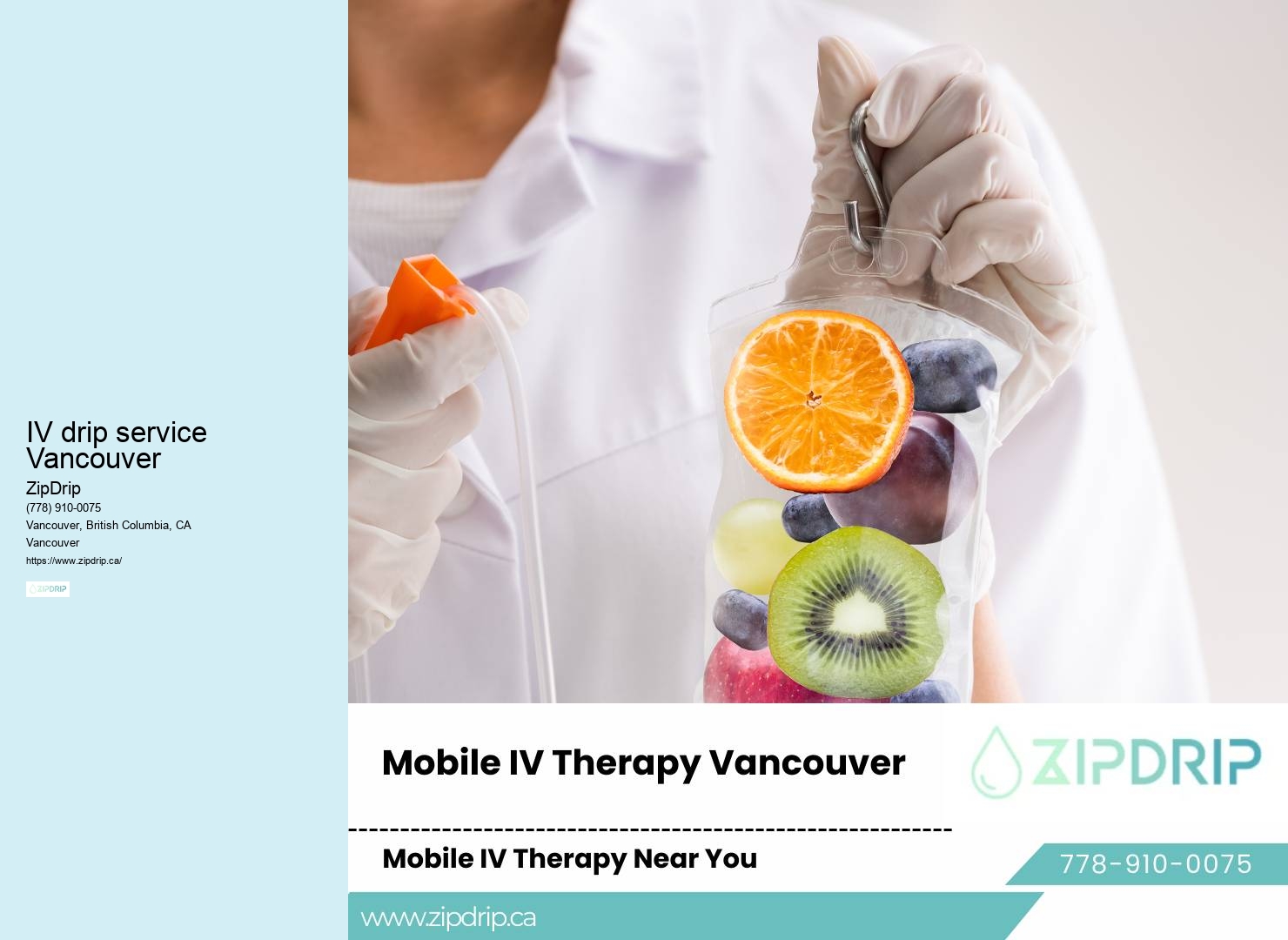 Customized IV Drip IV drip service Vancouver