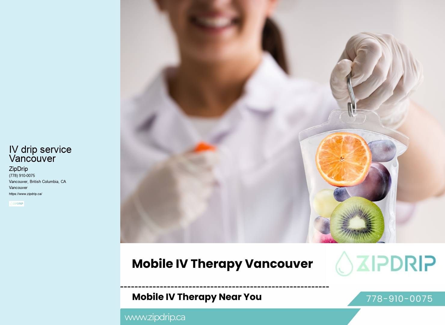 IV drip service Vancouver Mobile IV Wellness Solutions