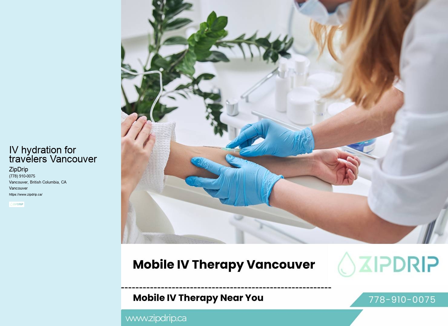 Mobile IV Infusion Therapy IV hydration for travelers Vancouver