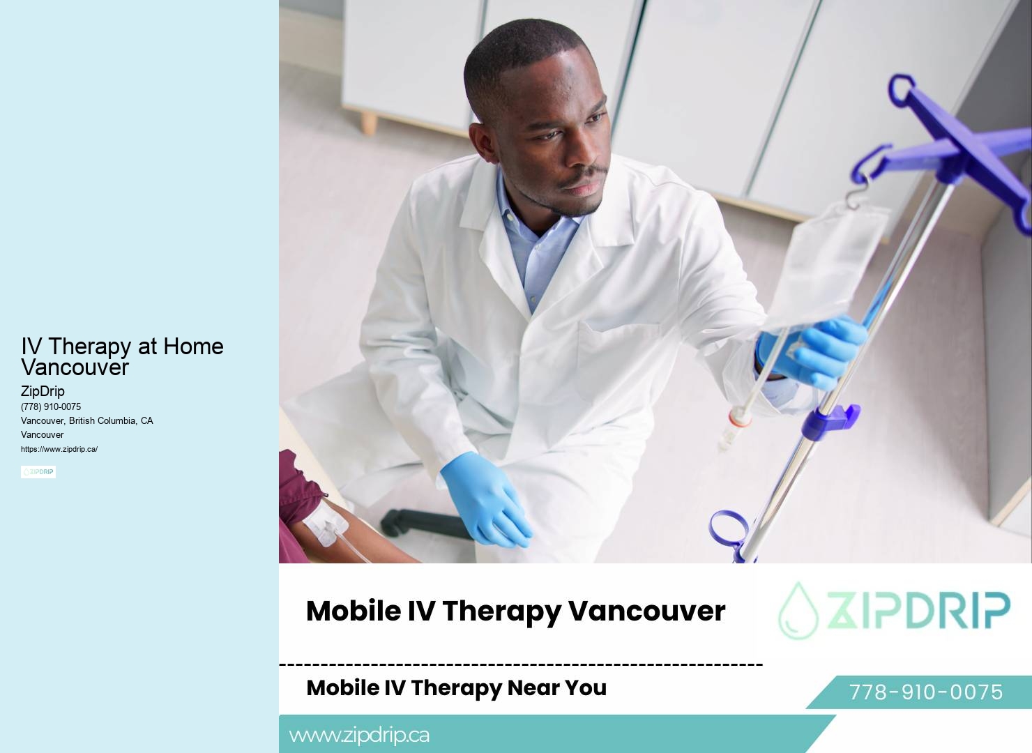 Mobile IV Hydration Therapy in IV Therapy at Home Vancouver