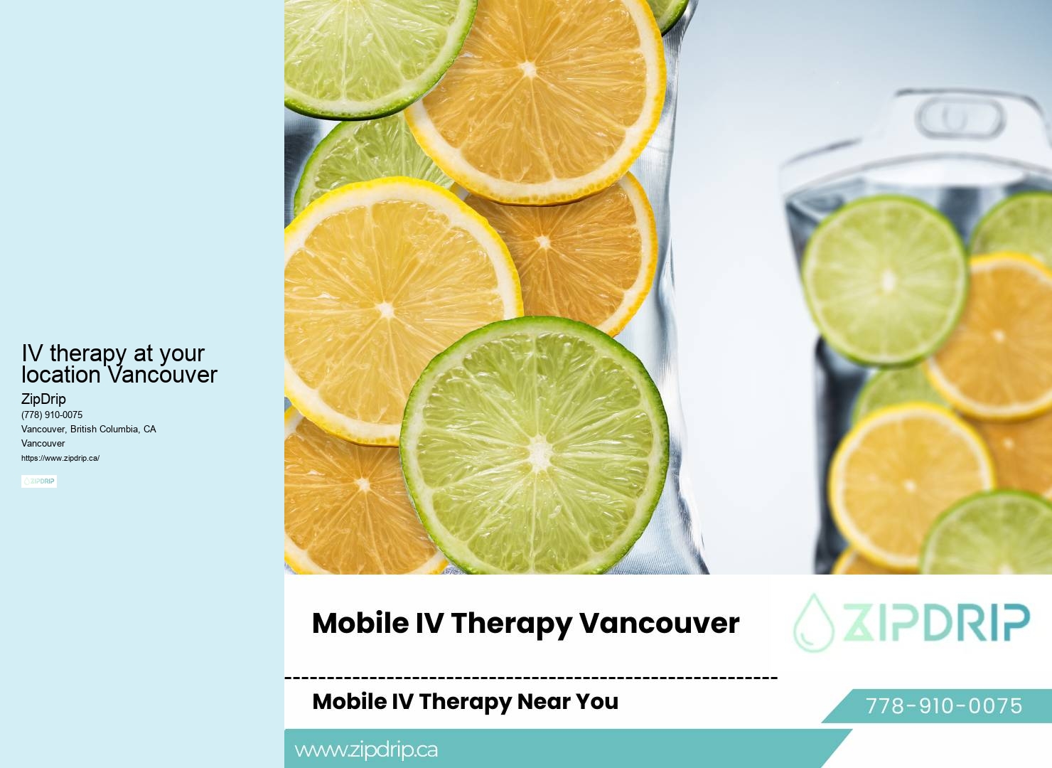 Mobile hydration IV therapy at your location Vancouver