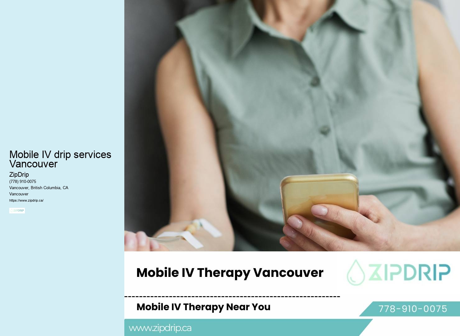Mobile vitamin drip services Mobile IV drip services Vancouver