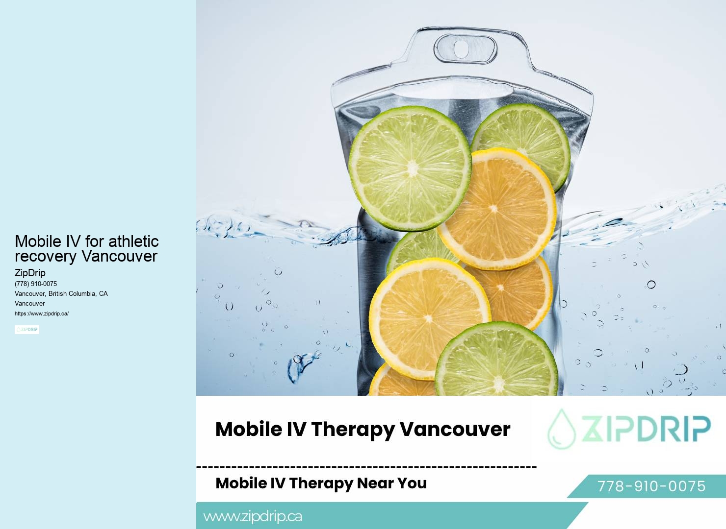 Mobile IV for athletic recovery Vancouver IV Infusion Specialists