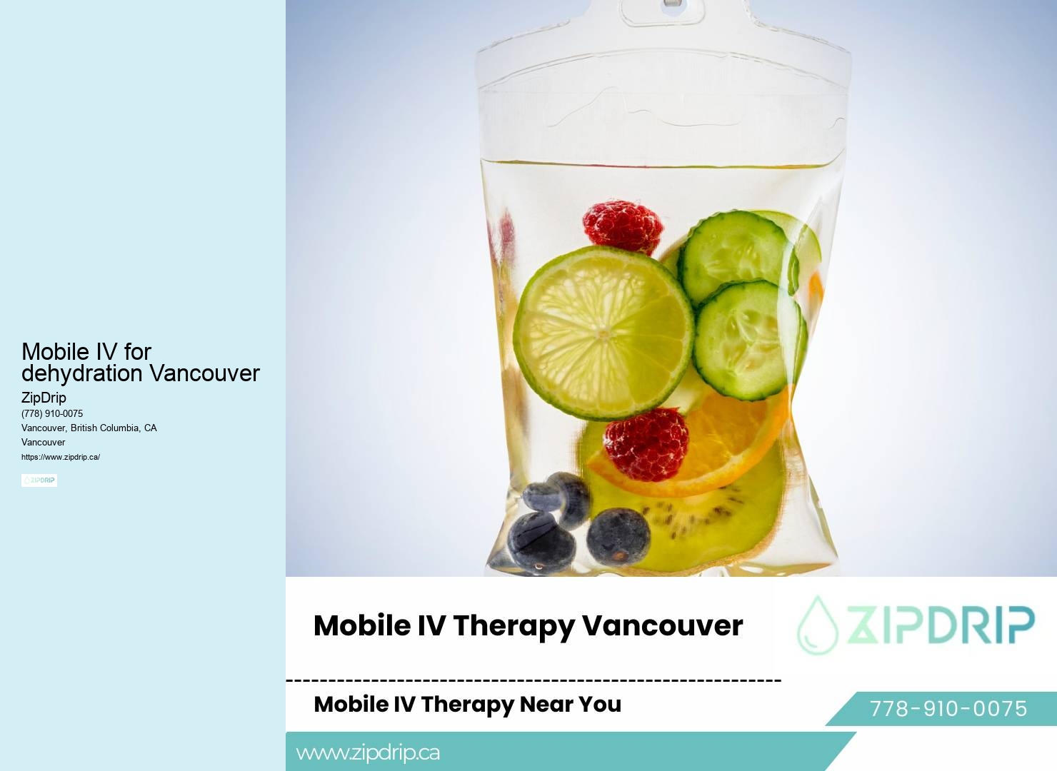 IV Therapy Delivery Mobile IV for dehydration Vancouver