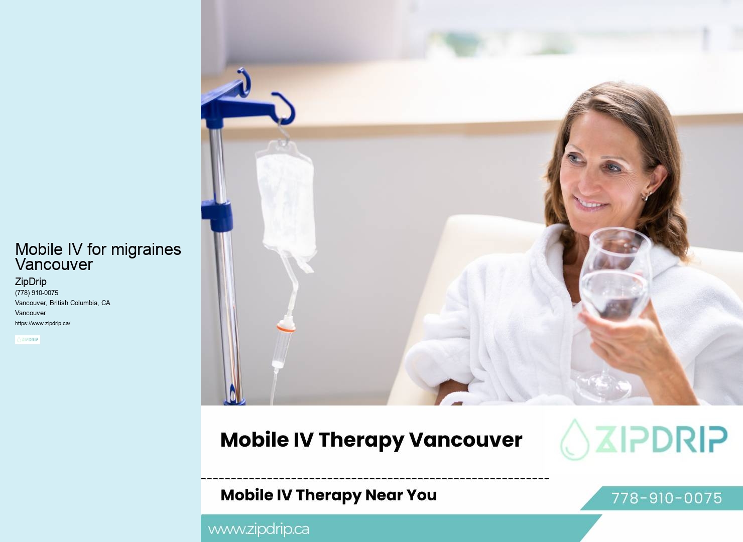 IV Drip for Recovery Mobile IV for migraines Vancouver