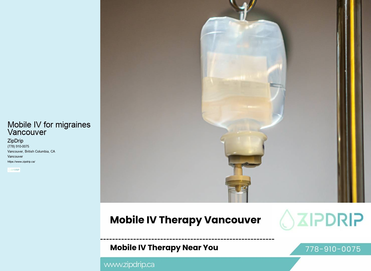 Mobile hangover IV drip Mobile IV for migraines Vancouver