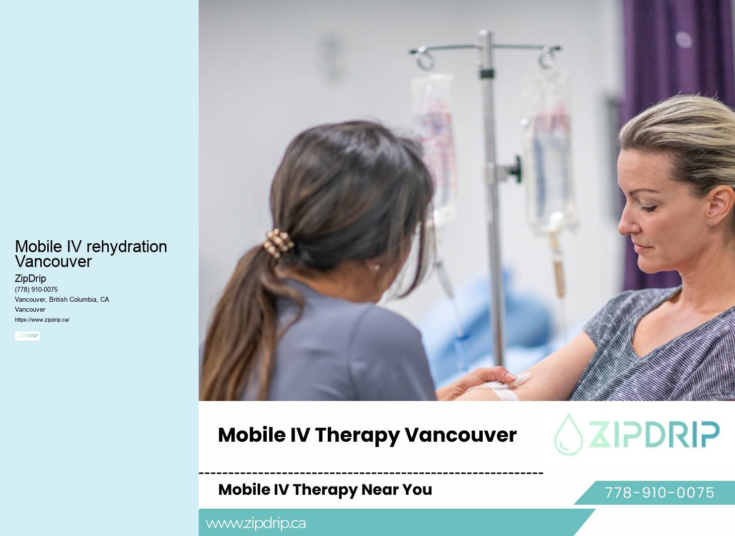 Mobile IV rehydration Vancouver IV drip infusion treatment