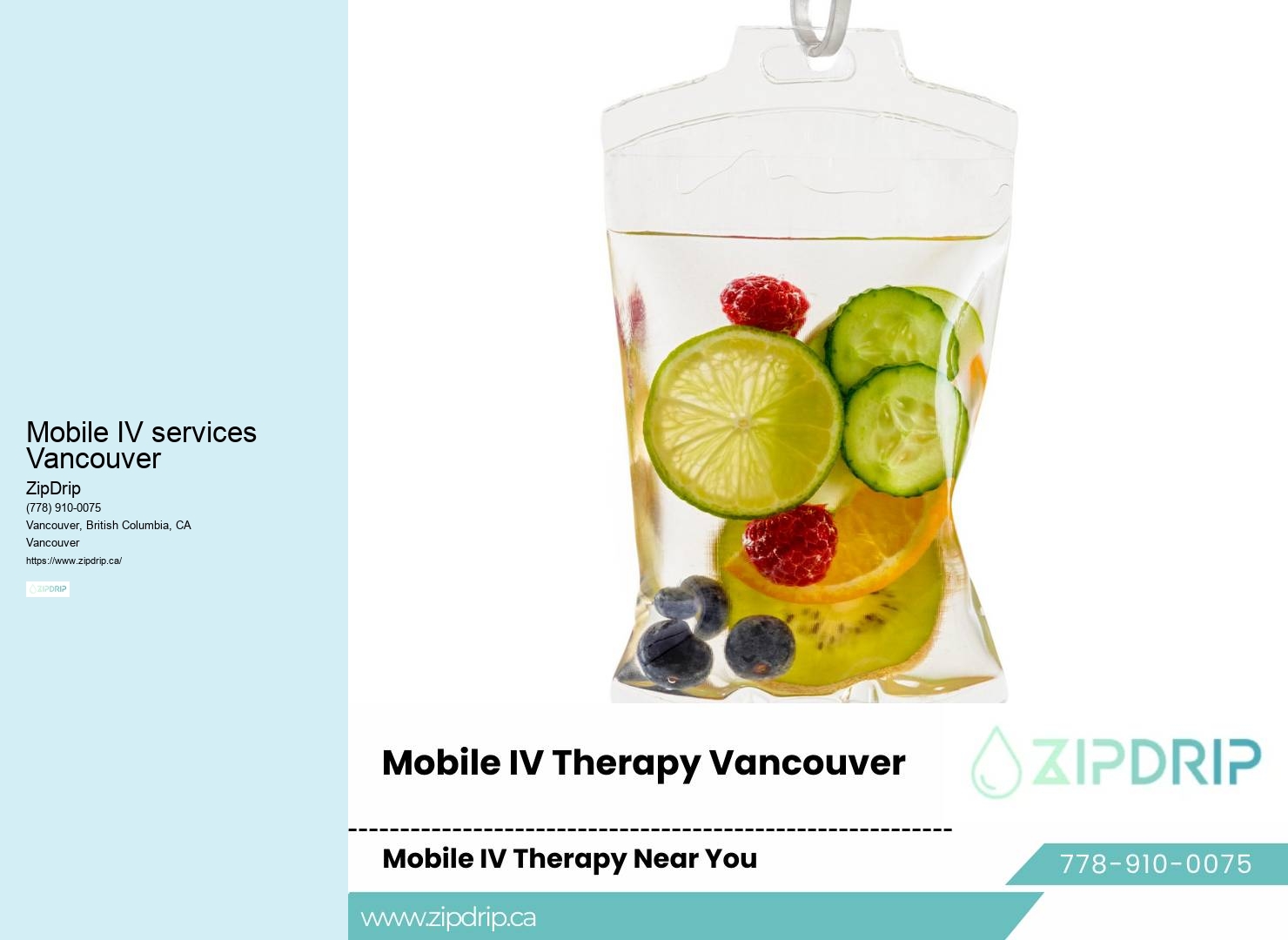 Mobile IV infusion drip Mobile IV services Vancouver