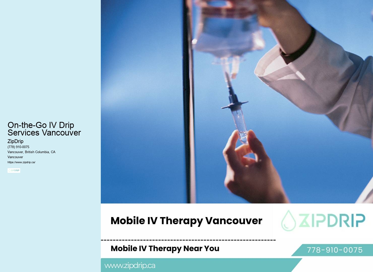 Mobile IV therapy services On-the-Go IV Drip Services Vancouver