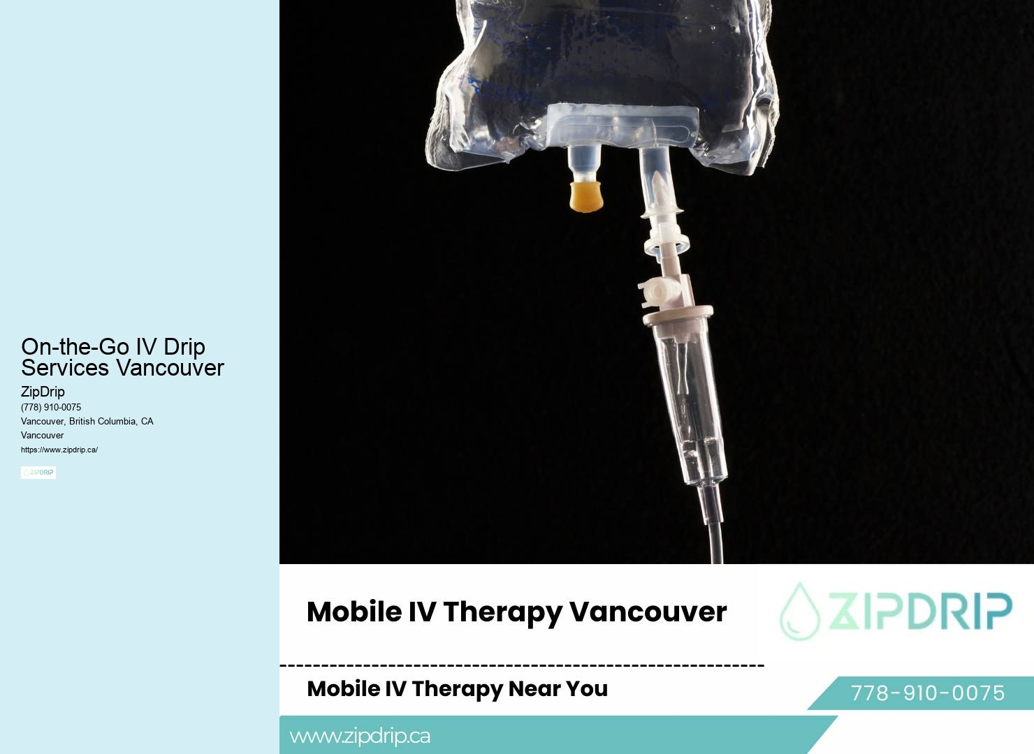 Hydration therapy On-the-Go IV Drip Services Vancouver