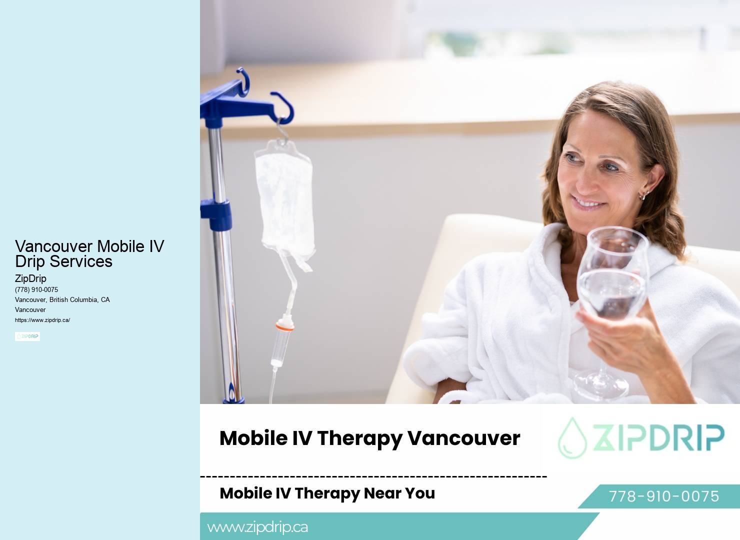 Mobile hydration therapy Vancouver Mobile IV Drip Services