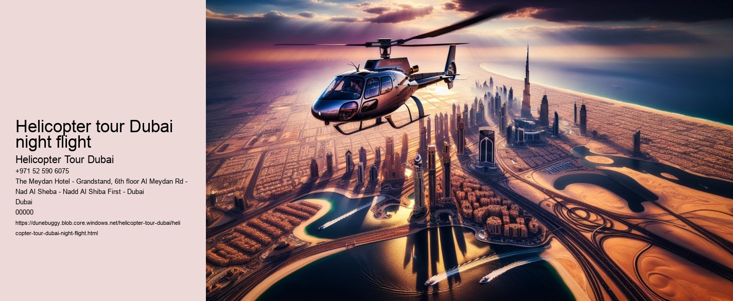 Helicopter tour Dubai night flight