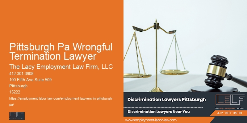 Legal Aid For Employees Pittsburgh Pa Wrongful Termination Lawyer