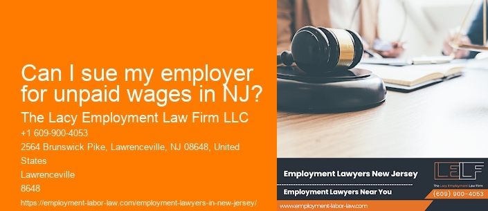 Can I sue my employer for unpaid wages in NJ?
