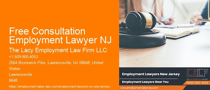 Free Consultation Employment Lawyer NJ