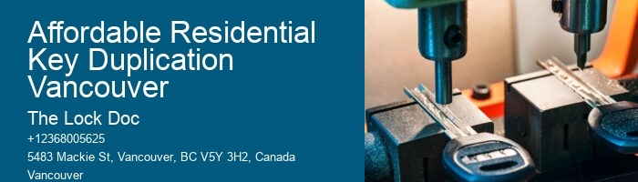 Affordable Residential Key Duplication Vancouver