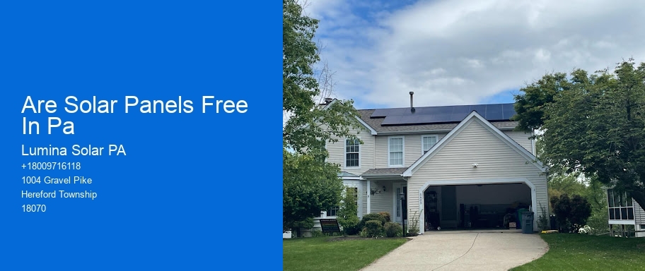 Are Solar Panels Free In Pa