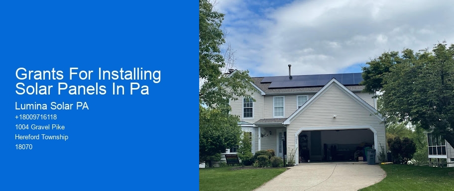 Grants For Installing Solar Panels In Pa