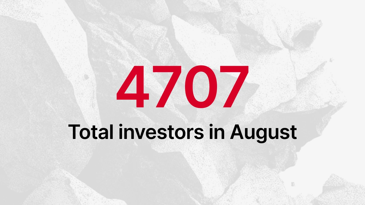 Gesamtzahl aktiver Investoren auf Maclear, August 2026