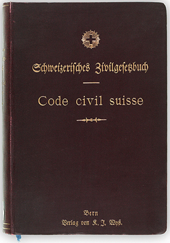 Historical Swiss Civil Code book demonstrating Switzerland's long-standing legal tradition in financial regulation and investor protection