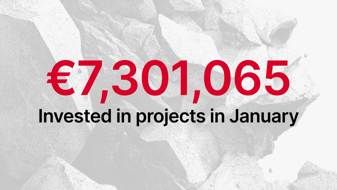 Total amount invested in projects on Maclear in January 2026: €7,301,065
