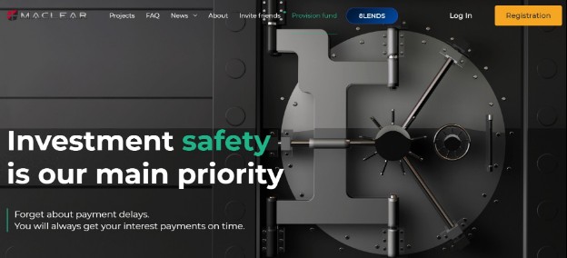 Screenshot of the main page of the Maclear AG website