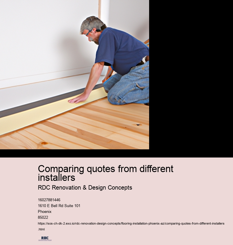 Comparing quotes from different installers