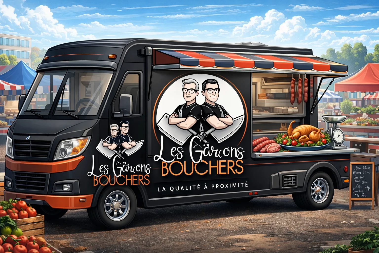 Les Garçons Bouchers, camion ambulant - sur les marchés genevois