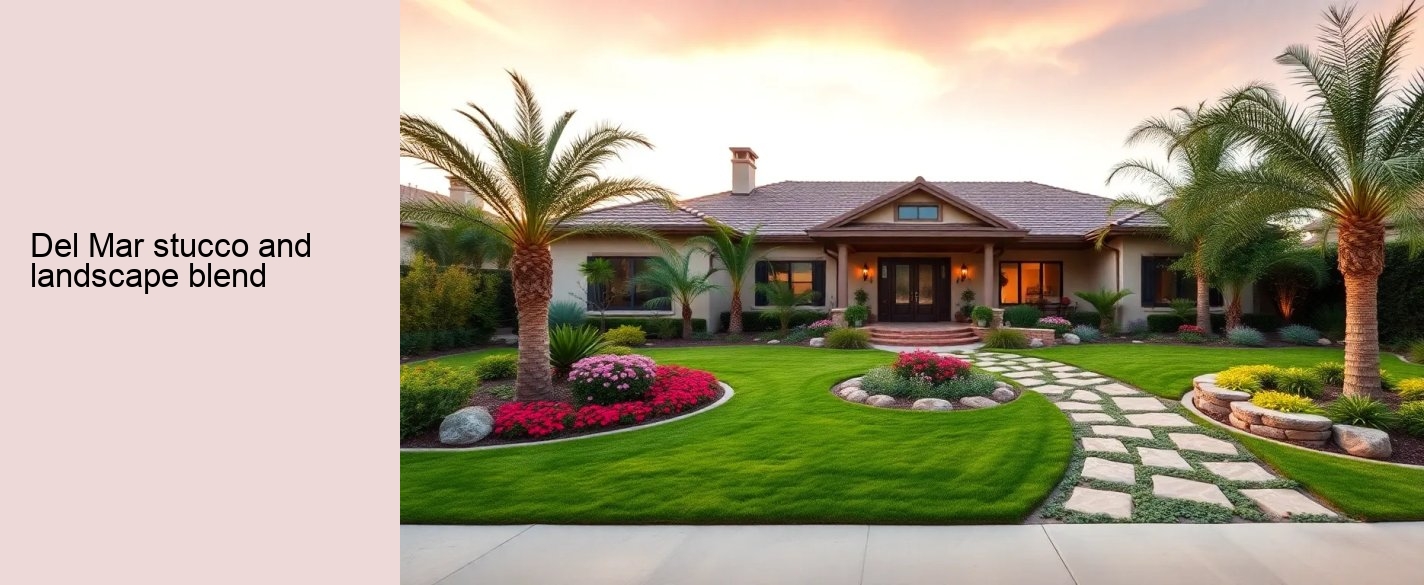 Del Mar stucco and landscape blend