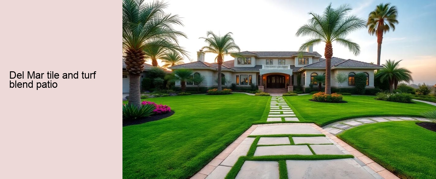 Del Mar tile and turf blend patio