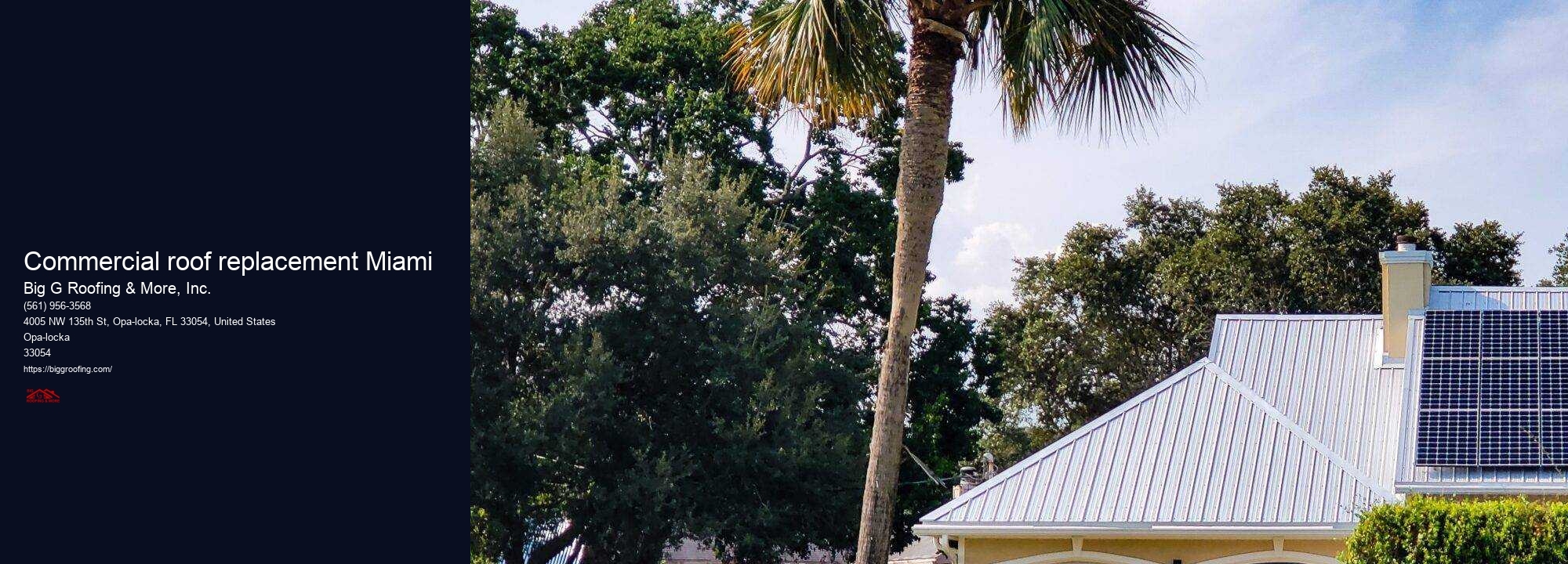 Commercial roof replacement Miami