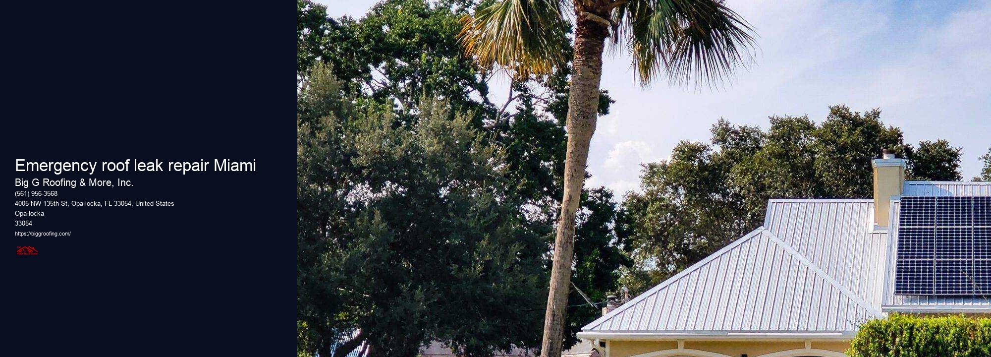 Emergency roof leak repair Miami