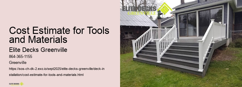 Cost Estimate for Tools and Materials