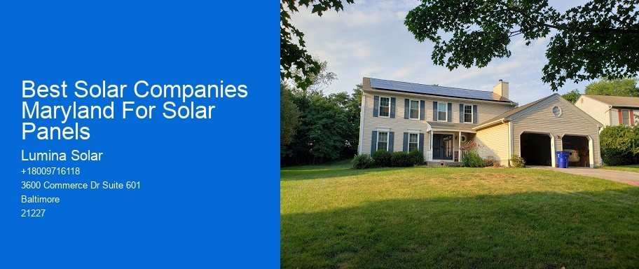 Best Solar Companies Maryland For Solar Panels