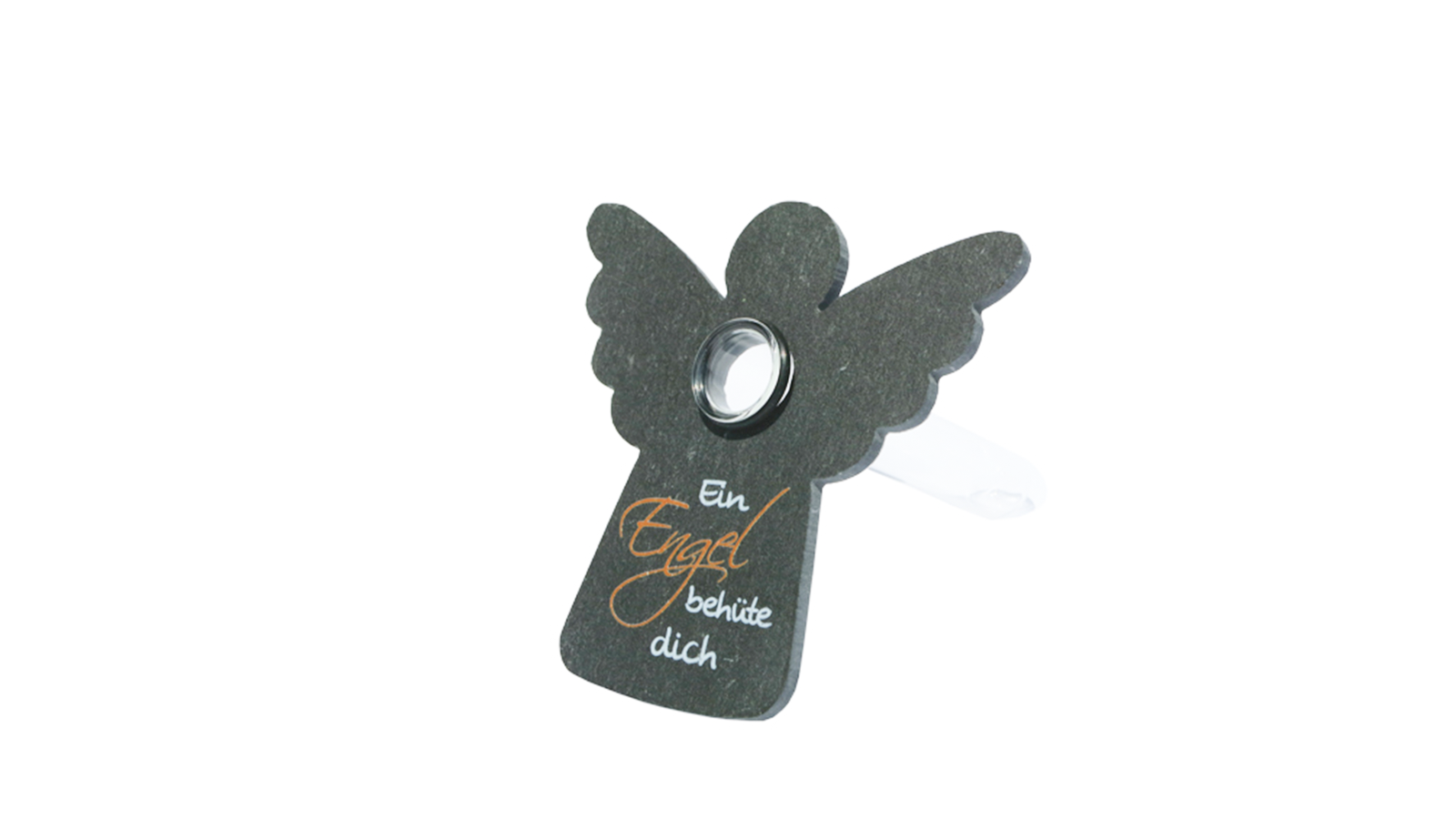 Schiefferlief in Engelform mit Glasvase