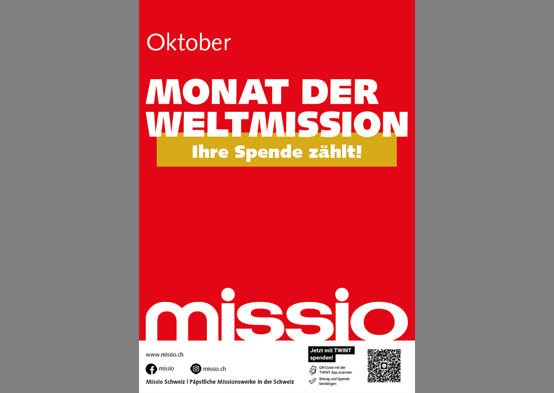 A2 Plakat zum Monat der Weltmission 2025, rot