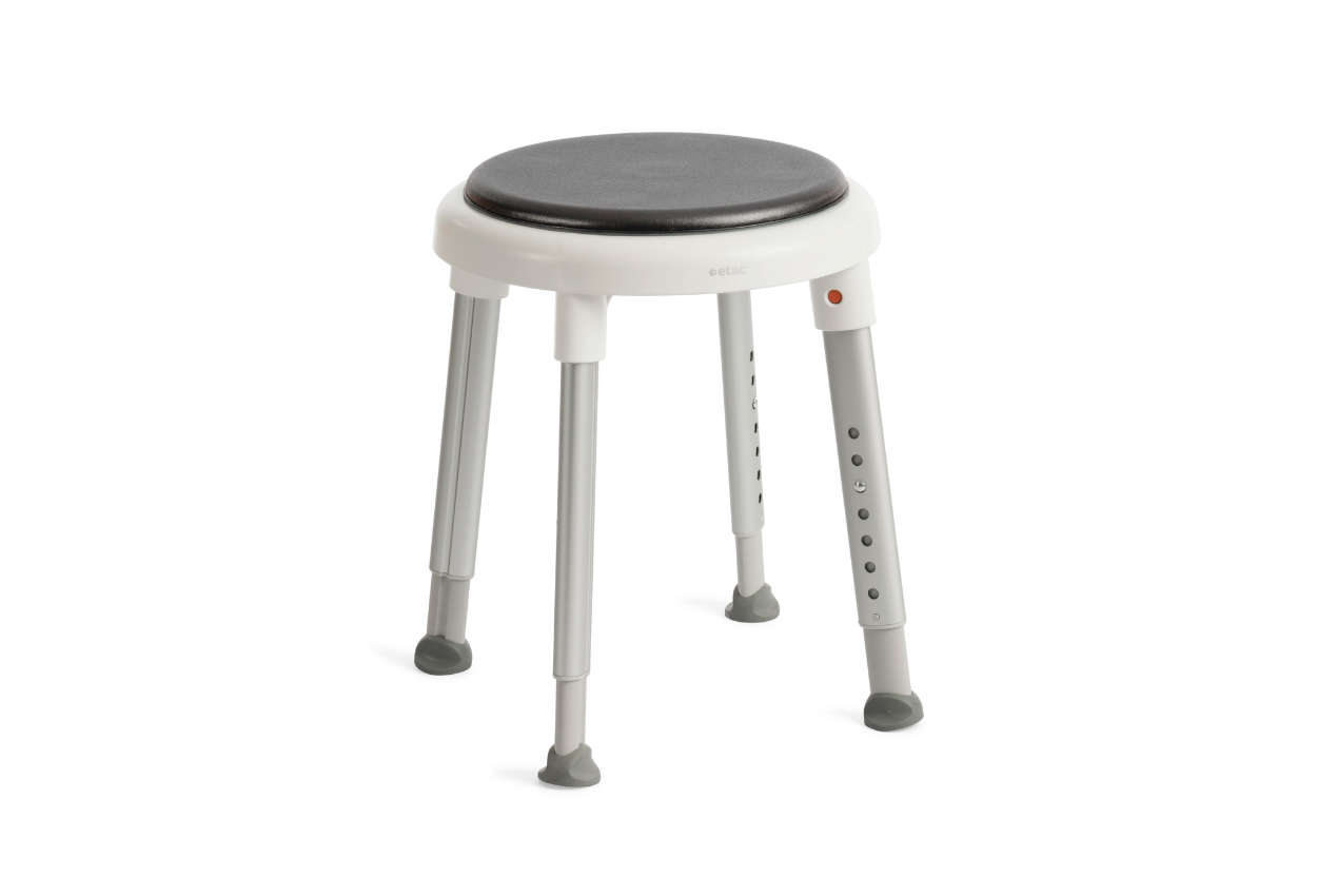 Tabouret de douche avec plateau tournant