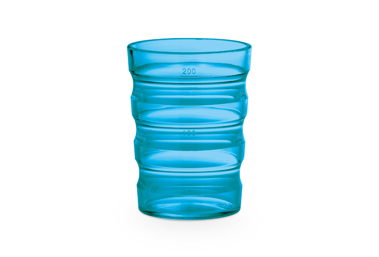 Rillenbecher blau