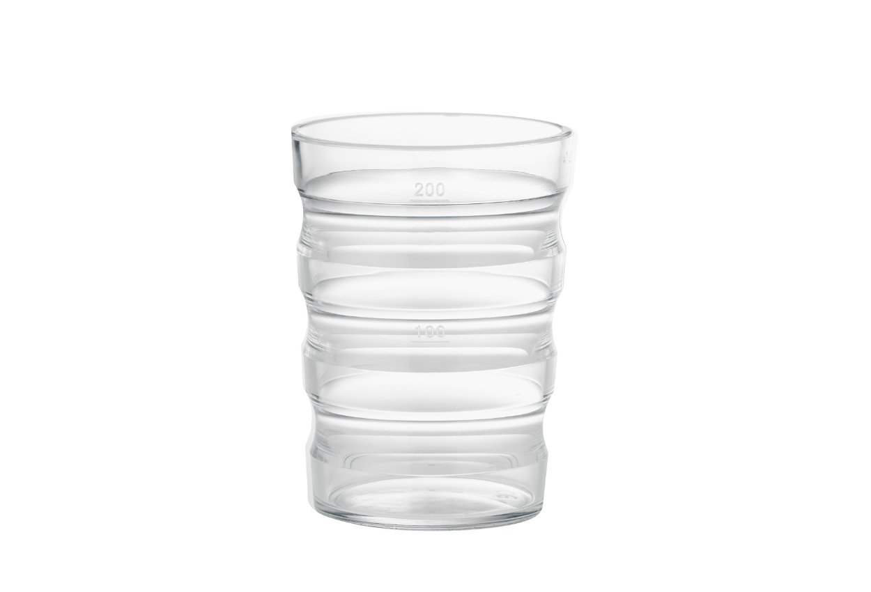 Gobelet rainuré transparent