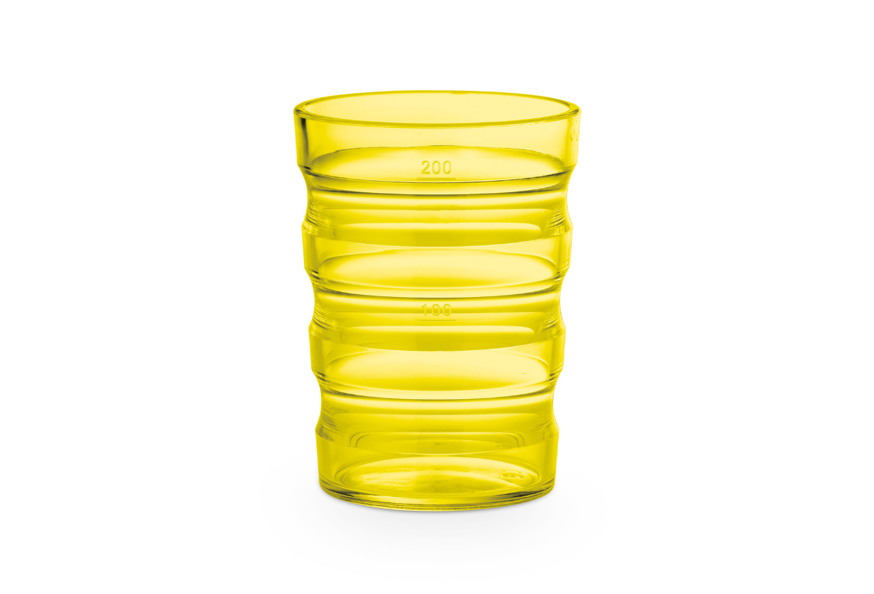 Bicchiere ondulato giallo