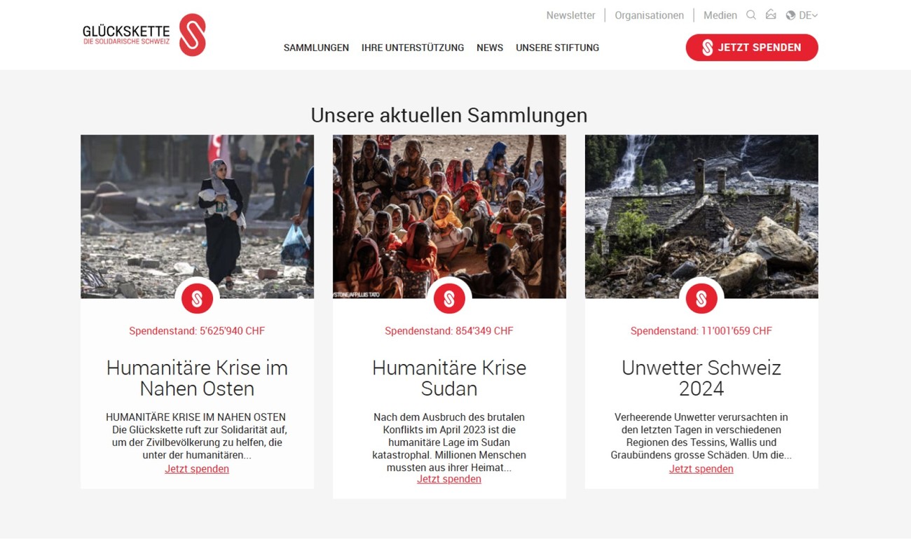 Spenden-Teaser auf NPO-Webseite