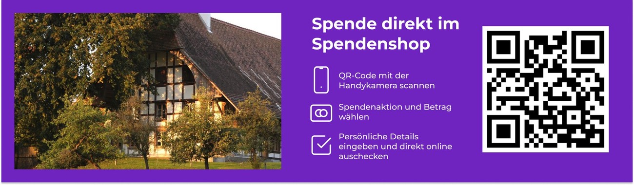 Spendenshop Banner für QR-Spenden