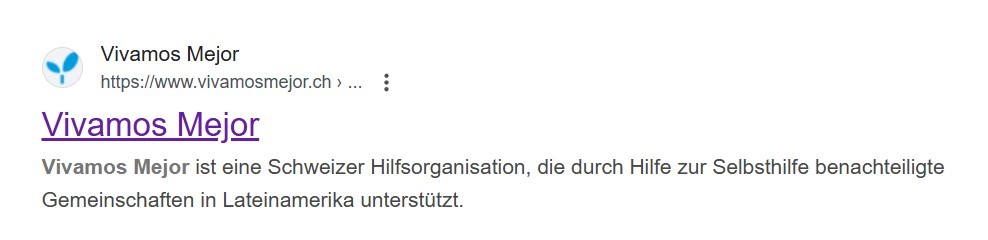 Beispiel Metadescription in einem Suchergebnis auf Google
