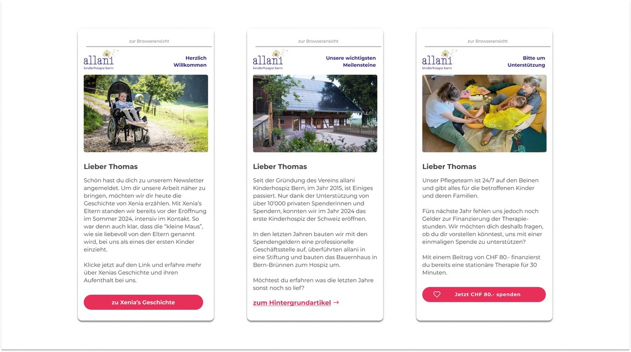 Beispiel eines E-Mail Onboarding im digitalen Fundraising