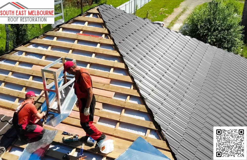 How do you protect outdoor furniture during roof work?