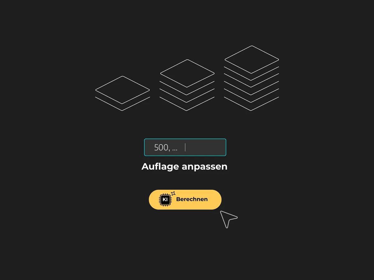 User Interface welches die bei der vollautomatischen Kalkulation zeigt