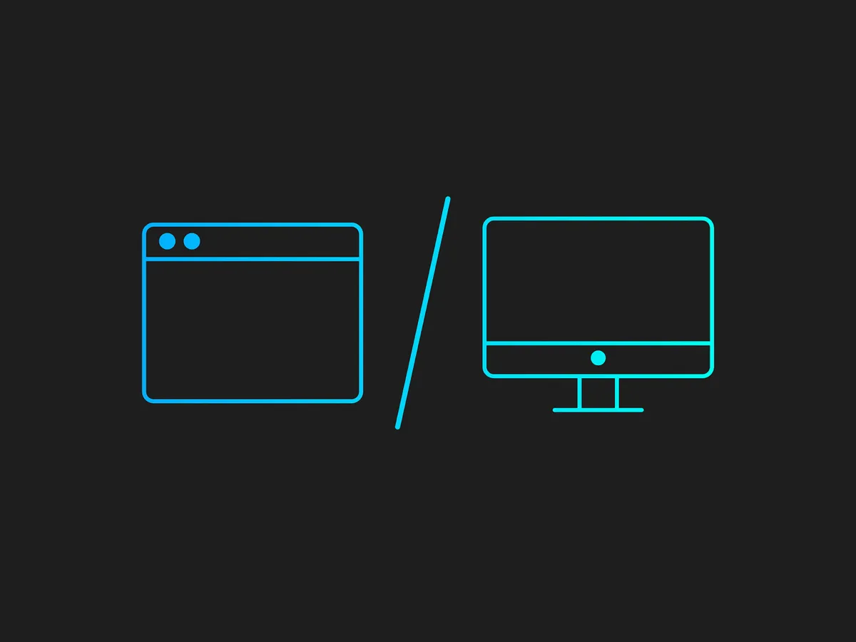 Icons welches einen Browser und einen Bildschirm zeigt