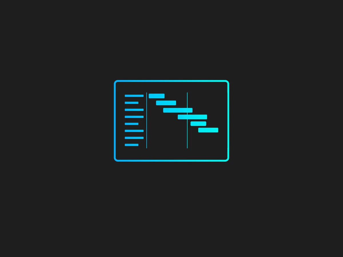 Icon das die Timeline in Form einer GANTT Chart zeigt